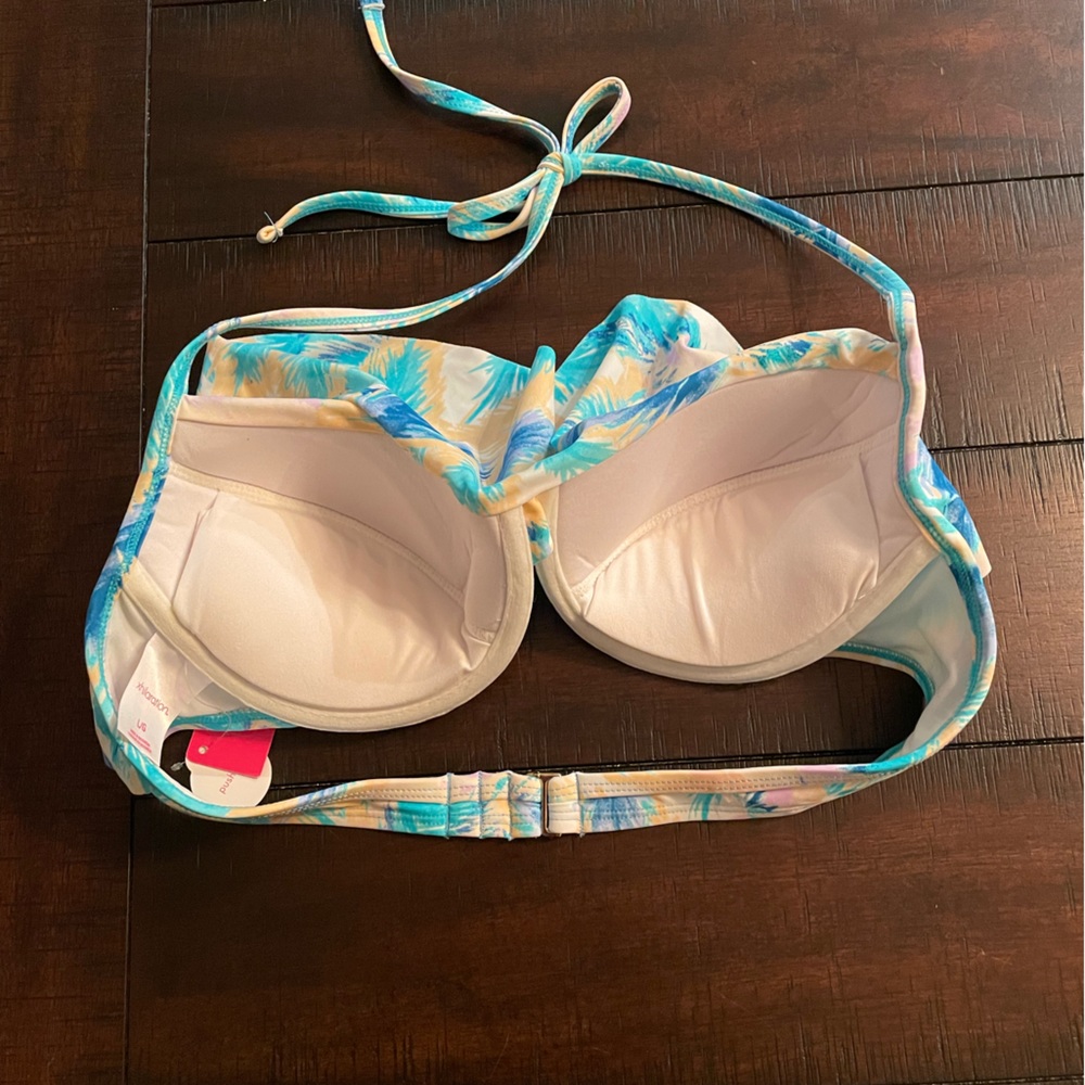 NWT Women’s L Xhilaration Halter Push-Up Floral Bikini Top - Picture 2 of 3